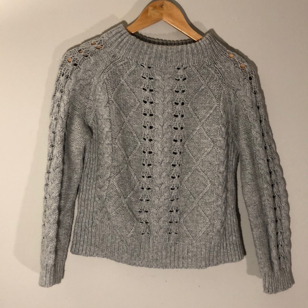 JCrew Grey Crop Sweater
